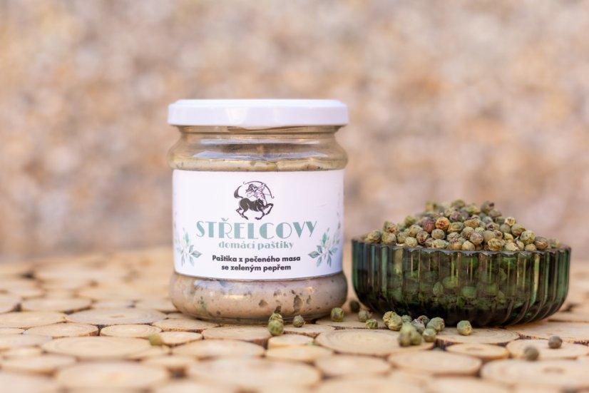 Paštika z pečeného masa se zeleným pepřem